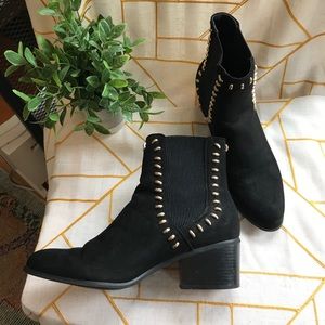 River Island Black Chelsea Boots w/ Gold Studs